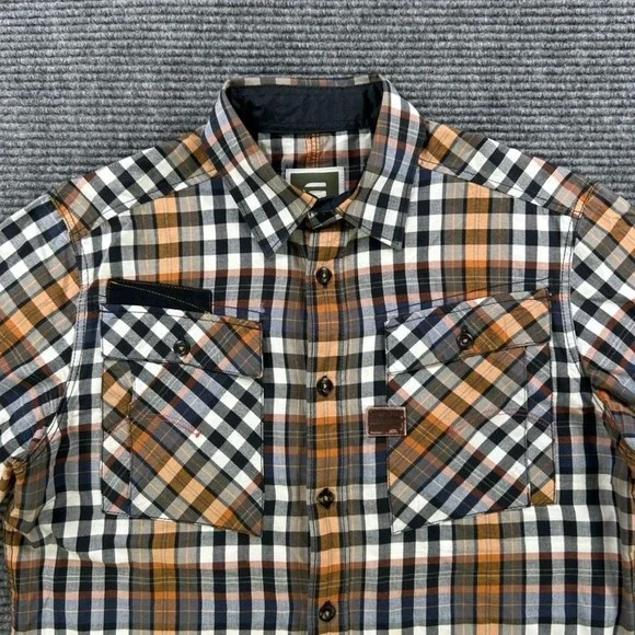 G-Star Raw Aero Phantom Check Plaid Long Sleeve Button Up Shirt Mens Medium - Picture 5 of 16